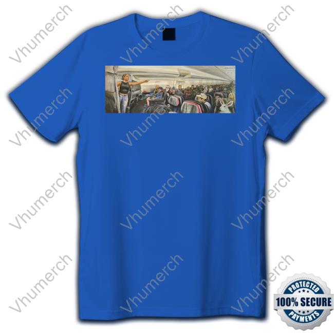 Airplane Lady Freak Out She's Pointing A Big Foot Shirts