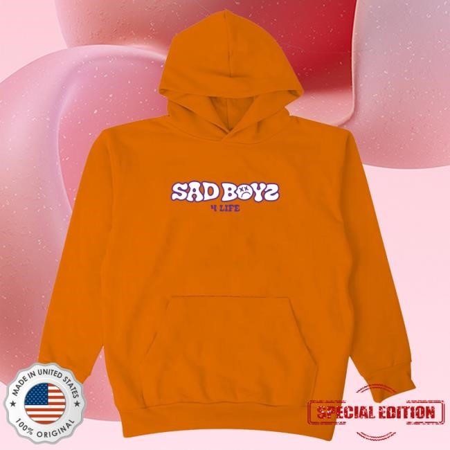 Sad Boyz Store Merch Mente Positiva 4L Hoodie - Orange Hooded Sweatshirt