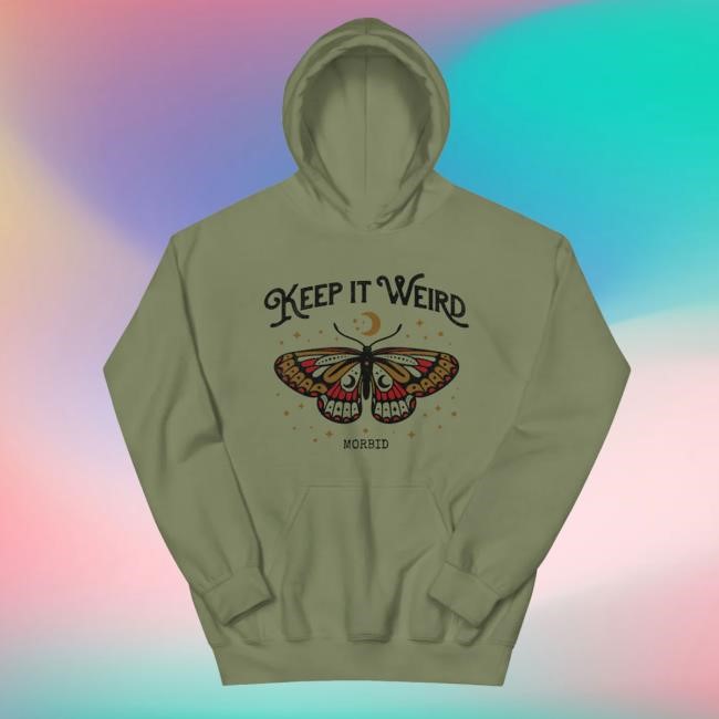 Wondery Shop Morbid Keep It Weird Moth Hoodie Sweatshirt