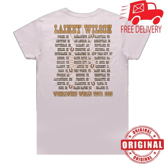 Lainey Wilson Merch Shop Store Official Whirlwind World Tour Horseshoe Hoodie