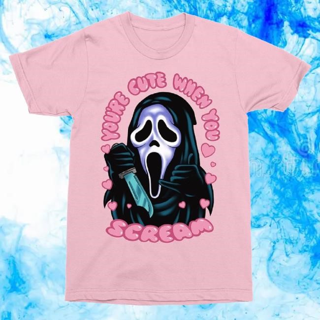 Official Spencers Merch Ghost Face You're Cute When You Scream Tee