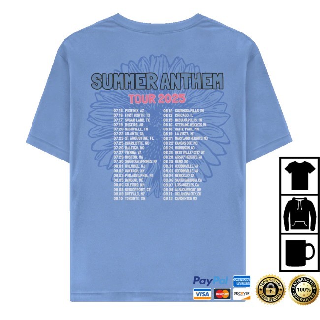 Goo Goo Dolls Store Merch Anthem Tour Youth T Shirt Summer Anthem Tour 2025 T-Shirt