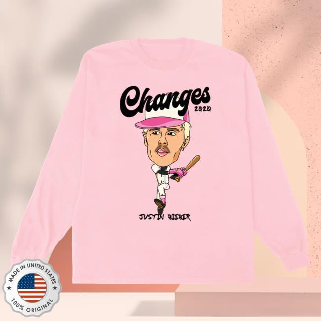 Official Justin Bieber Merch Store Shop Justin Bieber Changes Baseball Doodle Long Sleeve T-Shirt JustinBieber Apparel Clothing