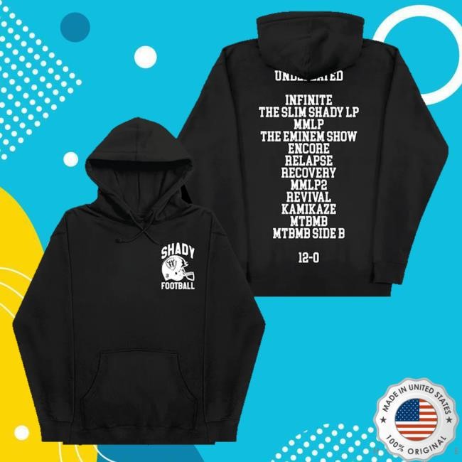 Official Eminem Merch Shady Football Hoodie (Black) Shirts