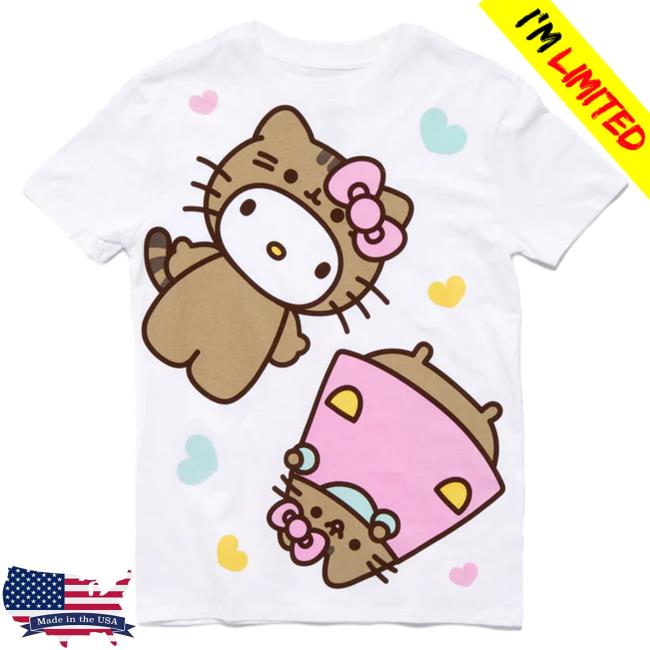 Official Sanrio Apparel Clothing Merch Store Shop Hello Kitty X Pusheen Best Pals Shirt New (Plus)