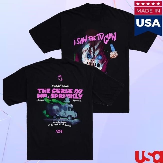 Official A24films Merch Store I Saw The Tv Glow Puff Print Mr. Sprinkly Hoodie