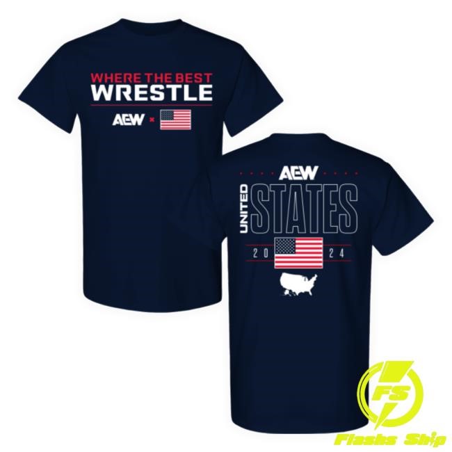 Where The Best Wrestle Aew X United States Hooded Sweatshirt