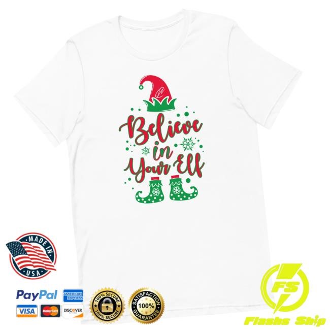 Creating Wonders Merch Store Believe In Your Elf - White Tee