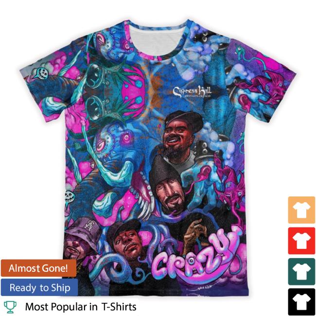 Trending Cypress Hill "Crazy" Premium All Over Print Crew Neck New Shirt