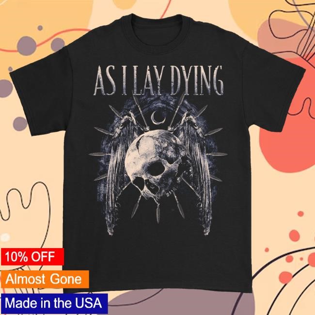 Official Down Right Merch As I Lay Dying Skull Wings Shirts
