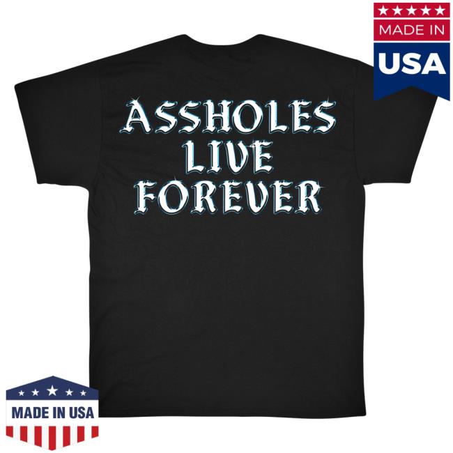 Official Linda Finegold Merch Store Alf Assholes Live Forever Chrome Pullover Sweatshirt Black Lindafinegold Shop