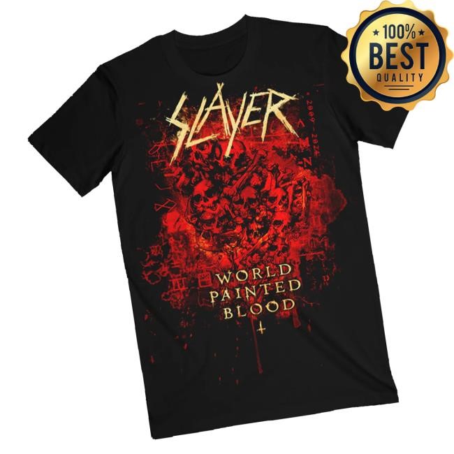 Slayer Merch World Painted Blood Skulls Hoodie