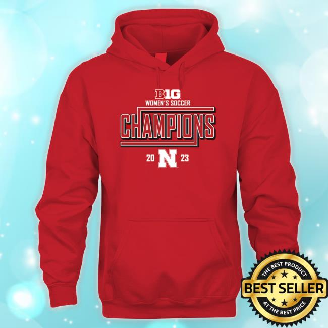 Trending Nebraska Huskers Blue 84 Unisex 2023 Big Ten Women's Soccer Regular Season Champions Locker Room Sweatshirt Scarlet