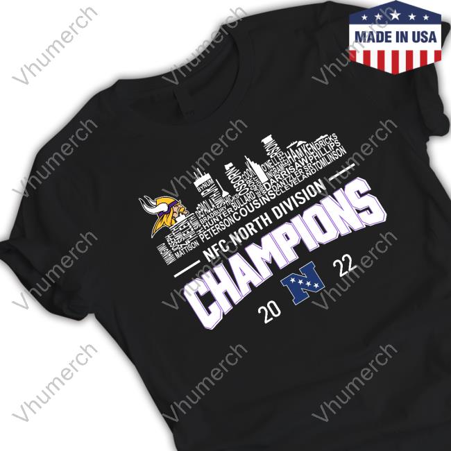 Minnesota Vikings Player Names Skyline Nfc North Division Champions 2022 Shirts