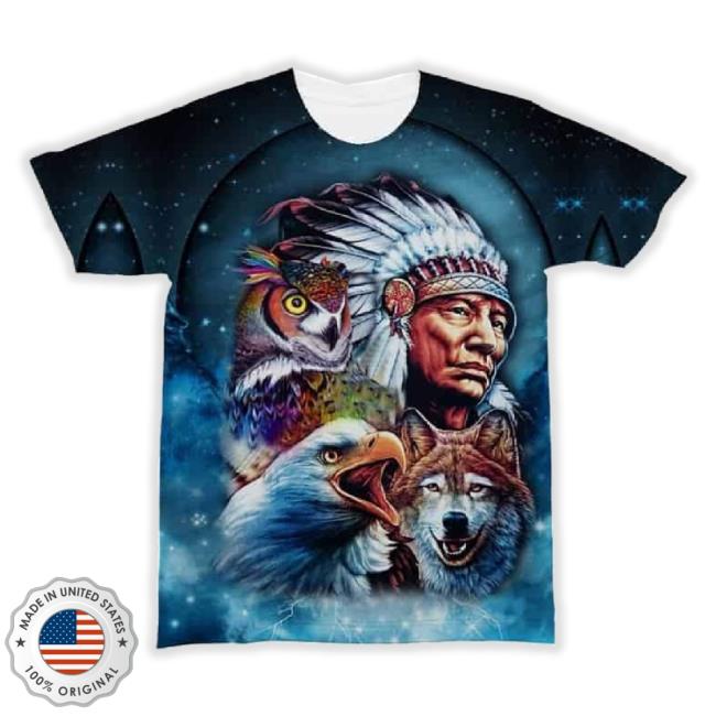 Official Native American Chief Spirit Animal Galaxy All-Over Hoodie Sweatshirt