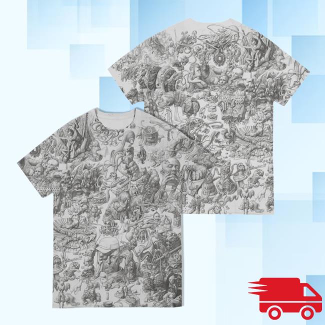 Official Disco Elysium Merch Store Disco Elysium Thought Cabinet Grayscale T-Shirts Discoelysium Shop