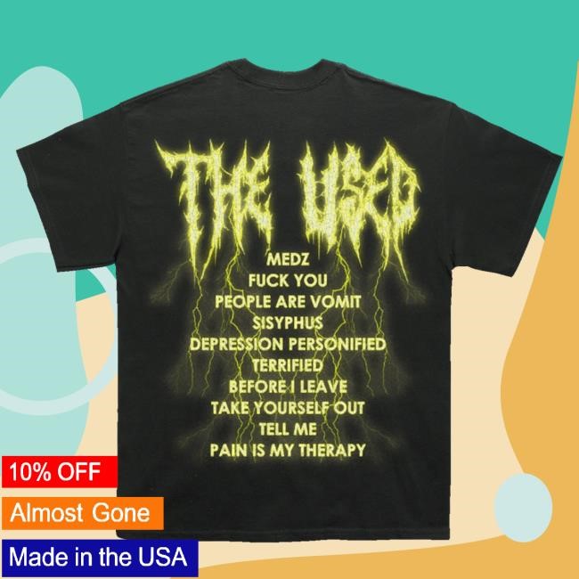 Theused Store The Used Medz Tracklist T-Shirt, Hoodie, Tank Top, Sweater And Long Sleeve T-Shirt
