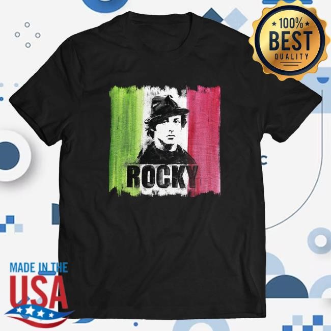 Official Sly Stallone Shop Merch John Rivoli Rocky Italian Flag Black Sweater