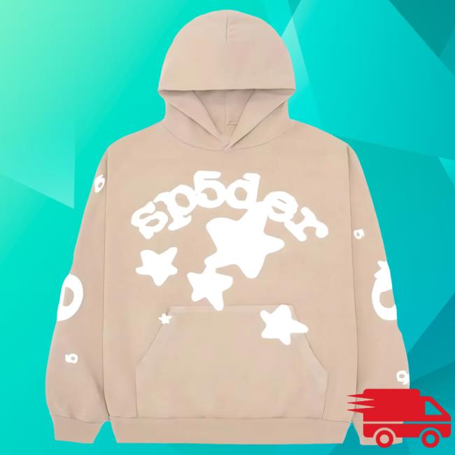 Official Sp5der Clothing Apparel Sp5der Beluga Popover Hoodie Light Brown Sp5der Merch Store Shop