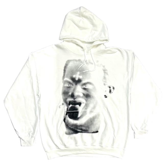 Official Playboi Carti Merch Playboi Carti Whole Lotta Red Face Crew neck White PlayboiCarti Clothing Shop Store