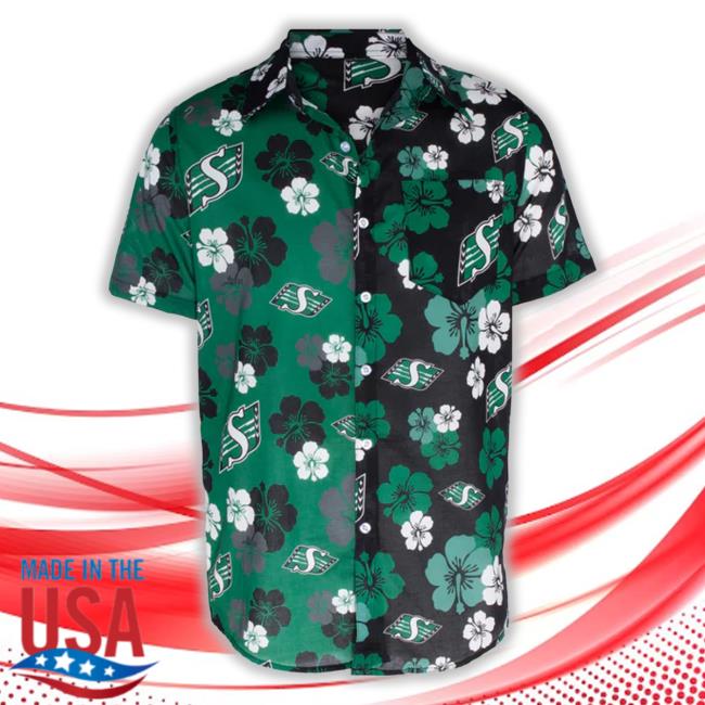 Therider Store Split Pattern Floral Hawaiian Long Sleeve T Shirt