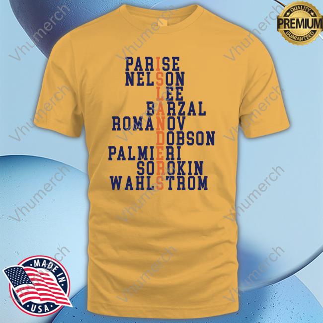 Kim M Islesgirl3 Islanders Parise Nelson Lee Barzal Romanov Dobson Palmieri Sorokin Wahlstrom Tee
