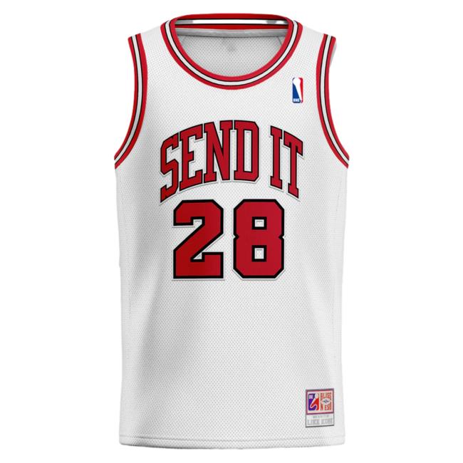 Official Merchbar Bliss n Eso Send It White Basketball Jersey Tees Merch Bar