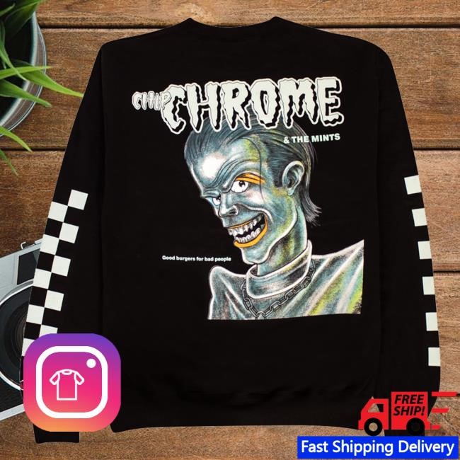 Official Monty's Good Burger Merch Store Chip Chrome Crewneck 👽 (Limited Final Stock) Tee
