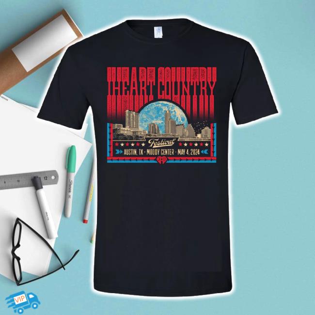 Original Iheartcountry Festival 2024 Atx Moon Skyline Tee Shirt Iheart Shop