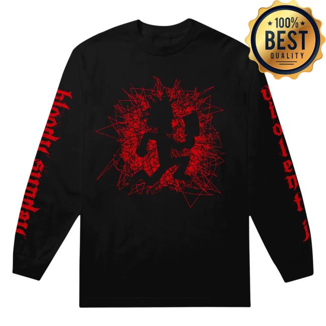 Official Icp Merch Clothing Store Insane Clown Posse Violent J Bloody Sunday Scribble Hatchetman Black Long Sleeve Tees