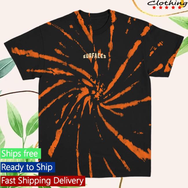 Official Merch Bar Surfaces Store Black & Orange Spider Tie Dye Hoody MerchBar Shop