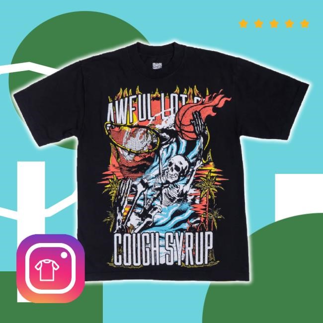 Original Hula Skeleton T-Shirt That's A Awful Lot Of Cough Syrup Shop Merch Store