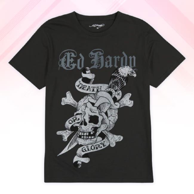 Official Ed Hardy Merch Store Rhinestone Dg Skull Long Sleeve Tee Edhardyoriginals Shop