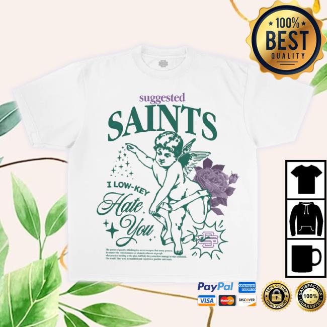 Official Suggested Saints Merch Store Ss Angel Saint - White Tee Suggestedsaints Shop