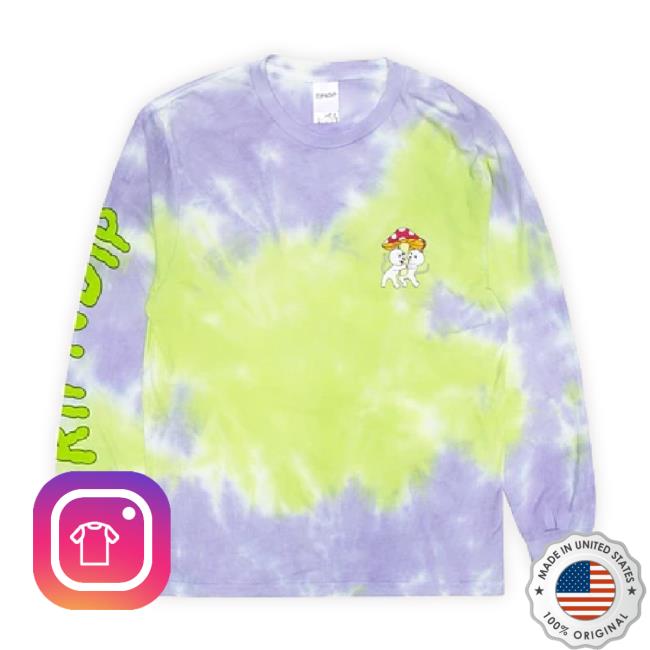 Official Dino Skate Merch Store Ripndip Sharing Is Caring Hoodie (Neon/Lavender Dye) Dinoskateshop