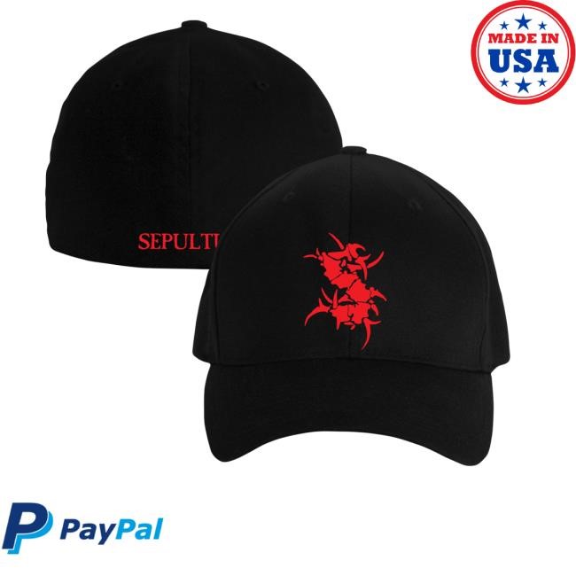 Sepultura Merch Sepultura Red Logo Flexfit Trucker Hat