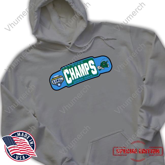 Champions 2023 Green Wave Shirt Tulaneshop