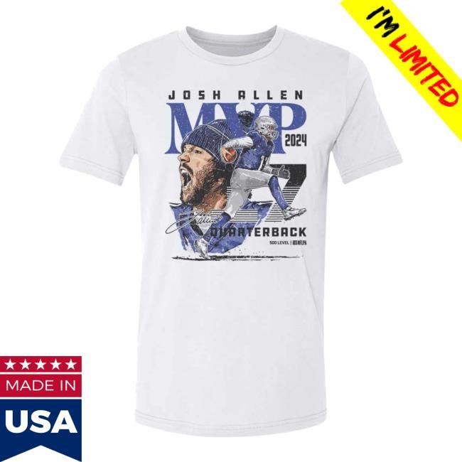 Bflo Shop Merch Store Josh Allen 2024 Mvp Zip Up Hooded Sweatshirt