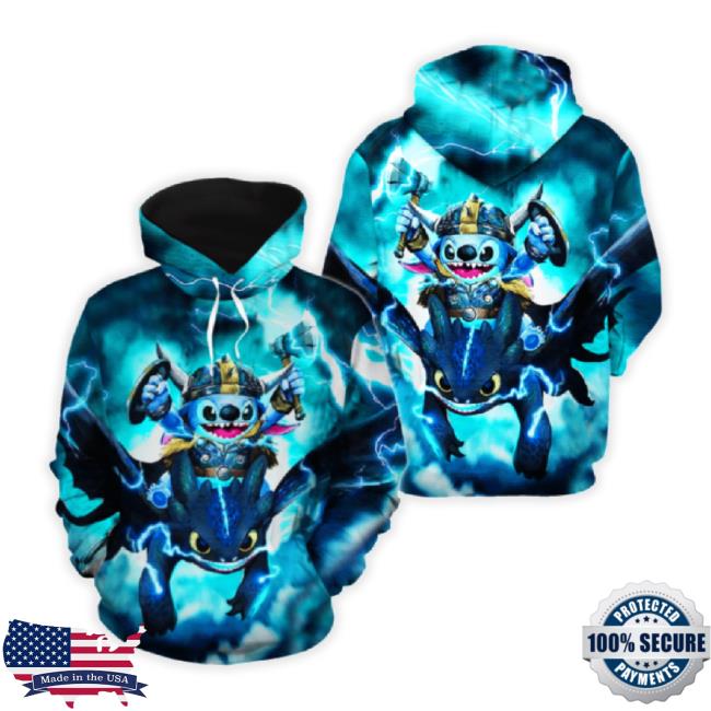 Stitch And Toothless Train Your Dragon Christmas Disney 3D Unisex Sweatshirt