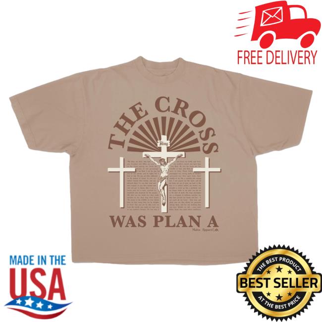 Official Malta Apparel Clothing ‘The Cross Was Plan A’ Drop Shoulder - Oatmeal Tee