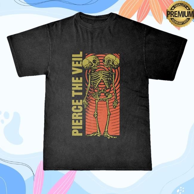Official Pierce The Veil Merch Black Conjoined Skeleton Long Sleeve T Shirt