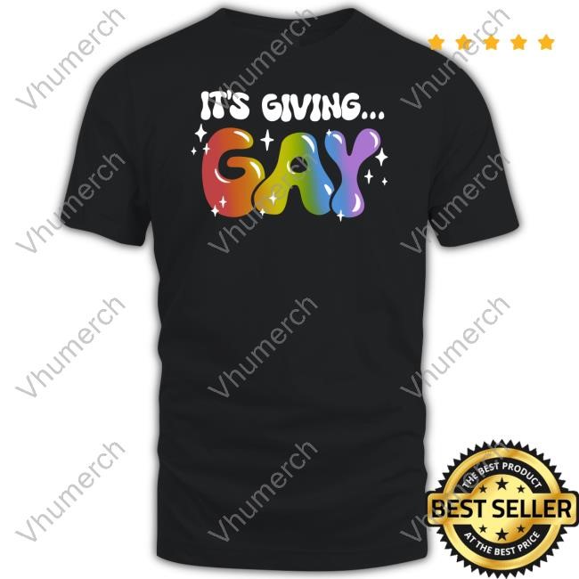 Official It's Giving Gay Pride Long Sleeve T Shirt Rainier_Sky
