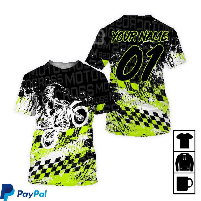 Official Personalized Motocross Jersey Custom Number Tire Track Motorcycle Shirt Off-Road Dirt Bike Racing 3D All Over Print Tee
