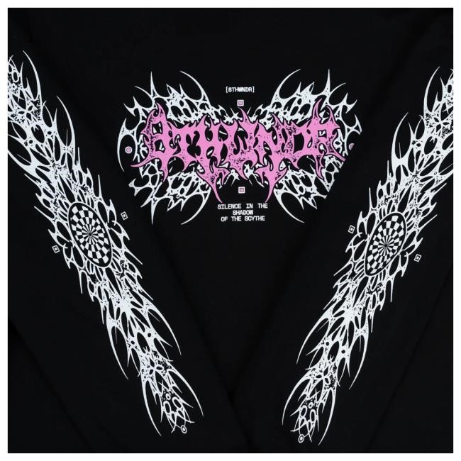 8Thwndr Merch Store Shop Reaper Hoodie Sweatshirt Black
