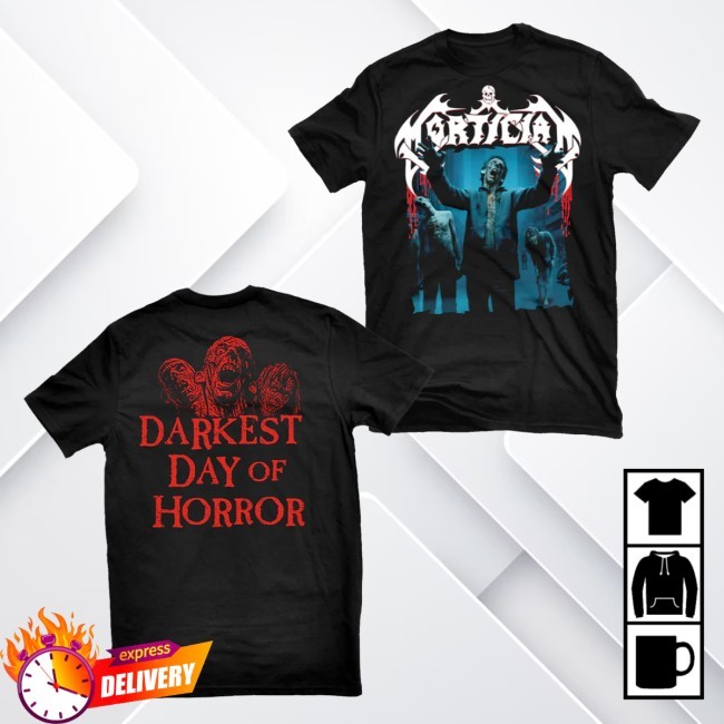 Trending Indiemerchstore Merch Mortician Darkest Day 2.0 T-Shirt, Hoodie, Tank Top, Sweater And Long Sleeve T-Shirt Indiemerchstore Merch Mortician Darkest Day 2.0 Shirt