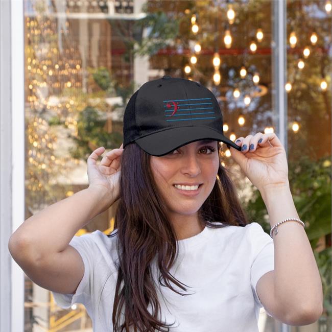 Trans Bass Clef Embroidered Hat Threatening Music Notation Threatnotation