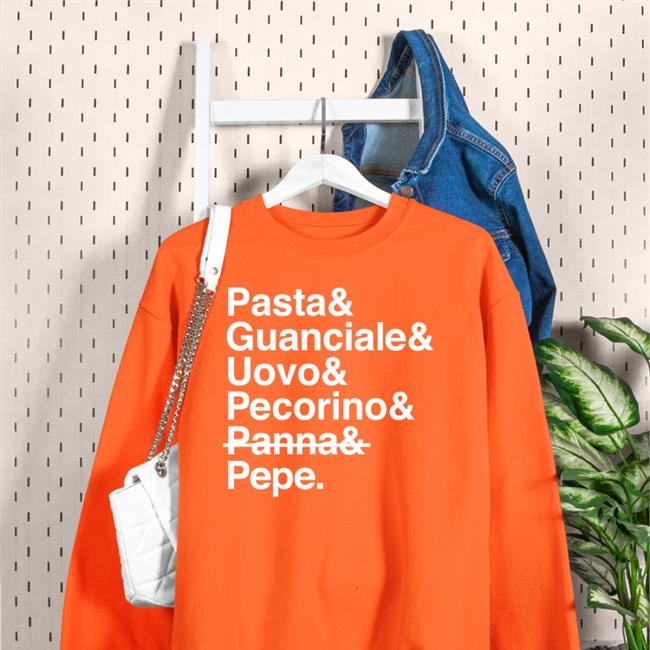 Pasta & Guanciale & Uovo & Pecorino & Panna & Pepe Sweatshirt Elvislives Store