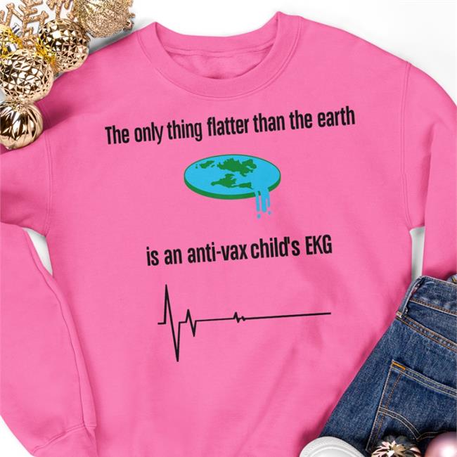 The Only Thing Flatter Than The Earth Is An Anti-Vax Child's Ekg Shirt