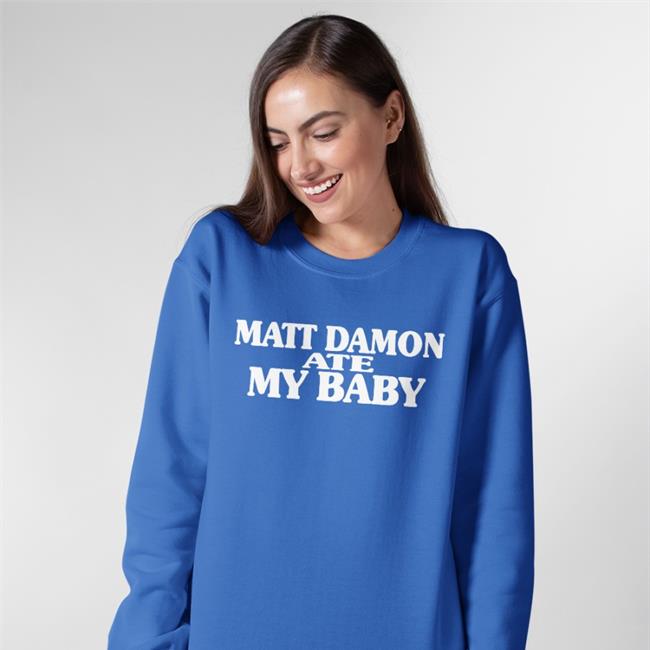 Weird Thrift Store Shirts Matt Damon Ate My Baby Hoodie Strangethrift