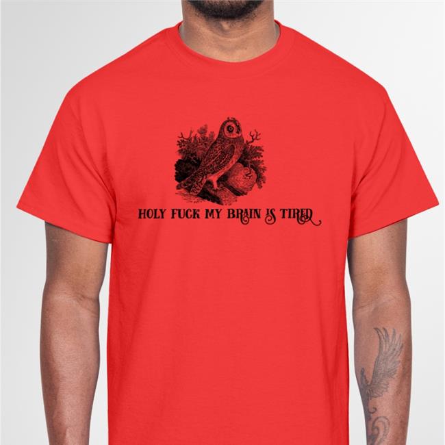 White Holy Fuck My Brain Is Tired Shirt Effin' Birds